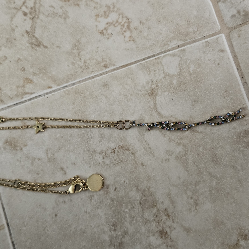 Elegant Repurposed Dior Multicolor Necklace